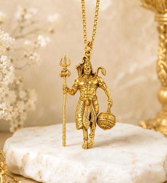 Rudra Hanuman Locket with Chain(Gold Plated)