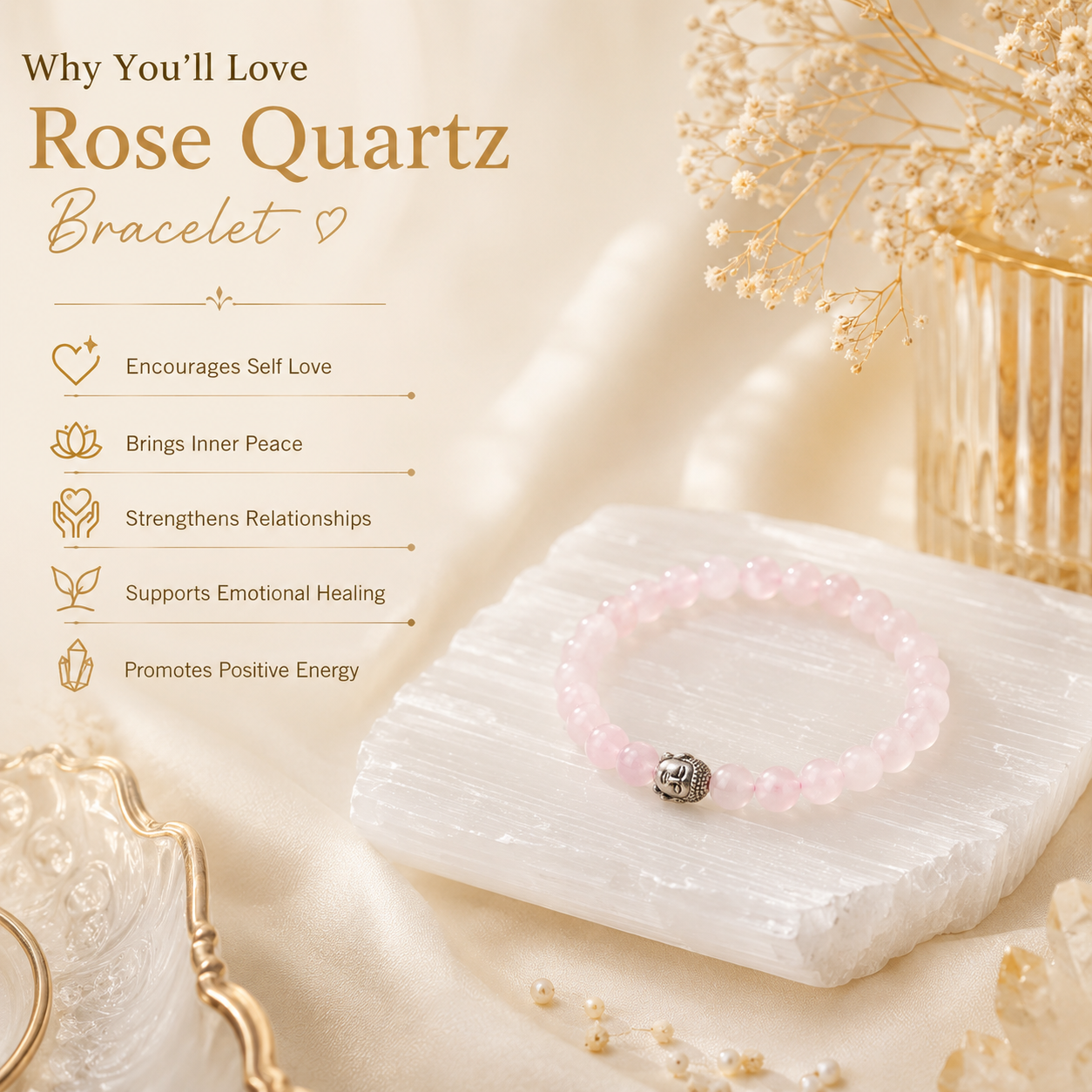 Rose Quarts Bracelet Buy One Get One Free