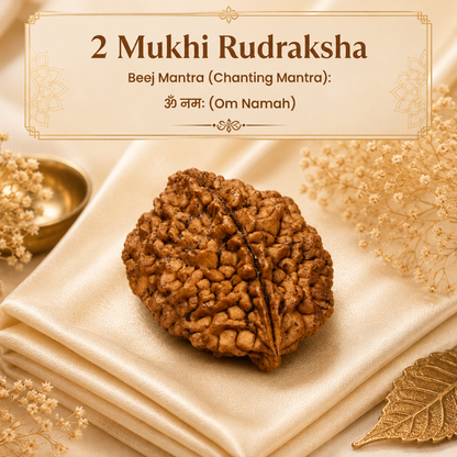 Authentic 2 Mukhi (Two-faced) Rudraksha