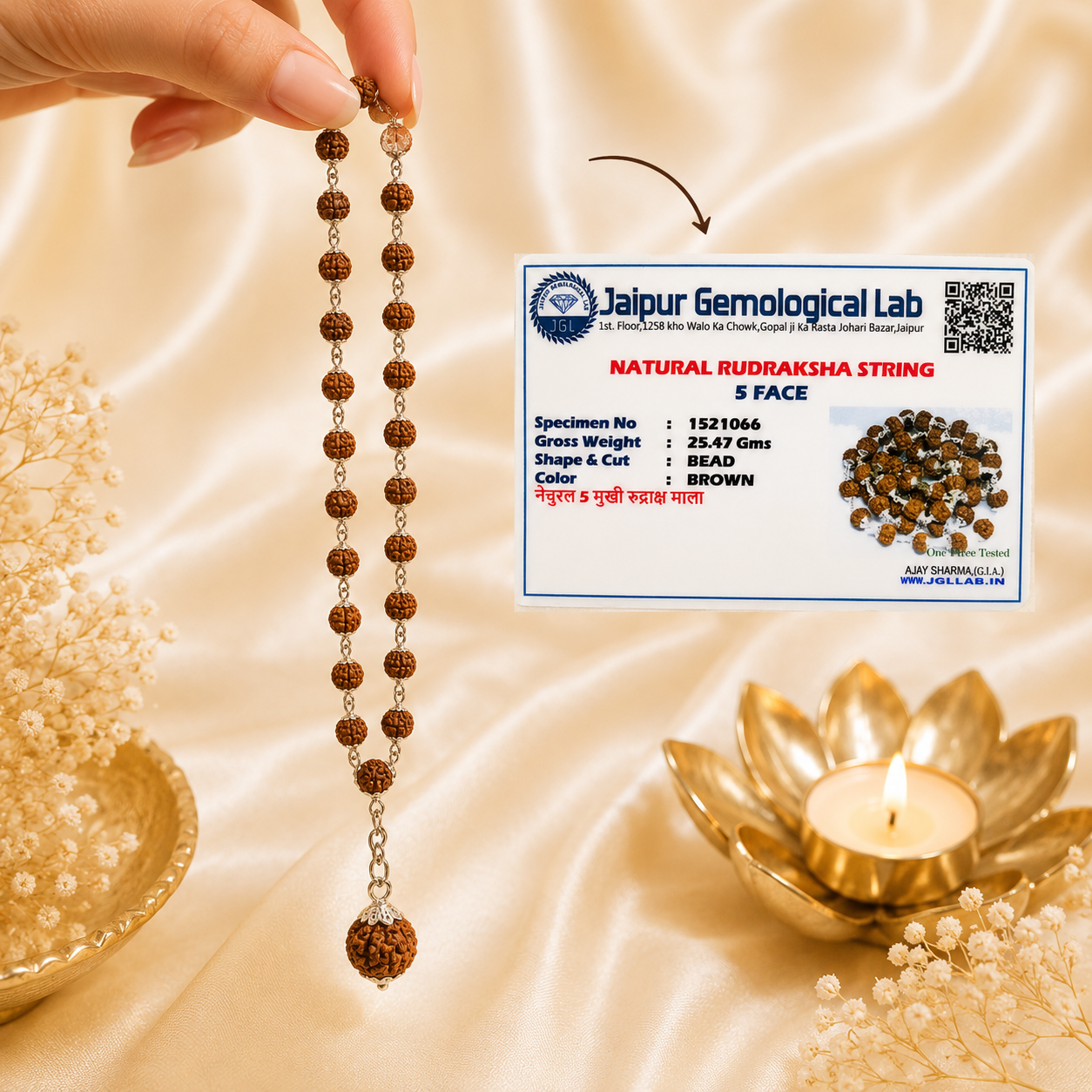 7 Mukhi Nepal Rudraksha in Pure Silver Rudraksha