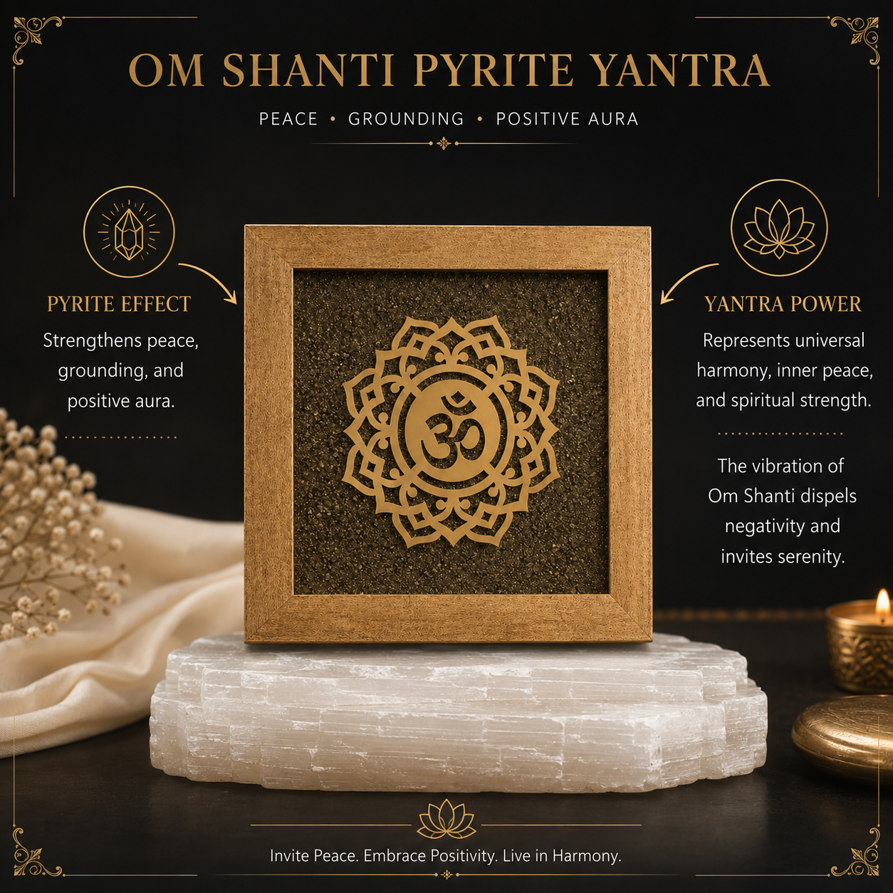Om Shanti Yantra - Calm Balanced &amp; Protective Atmosphere