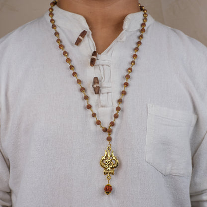 Mahakal Locket with Rudraksha Mala - (SALE - Buy 1 Get 1)