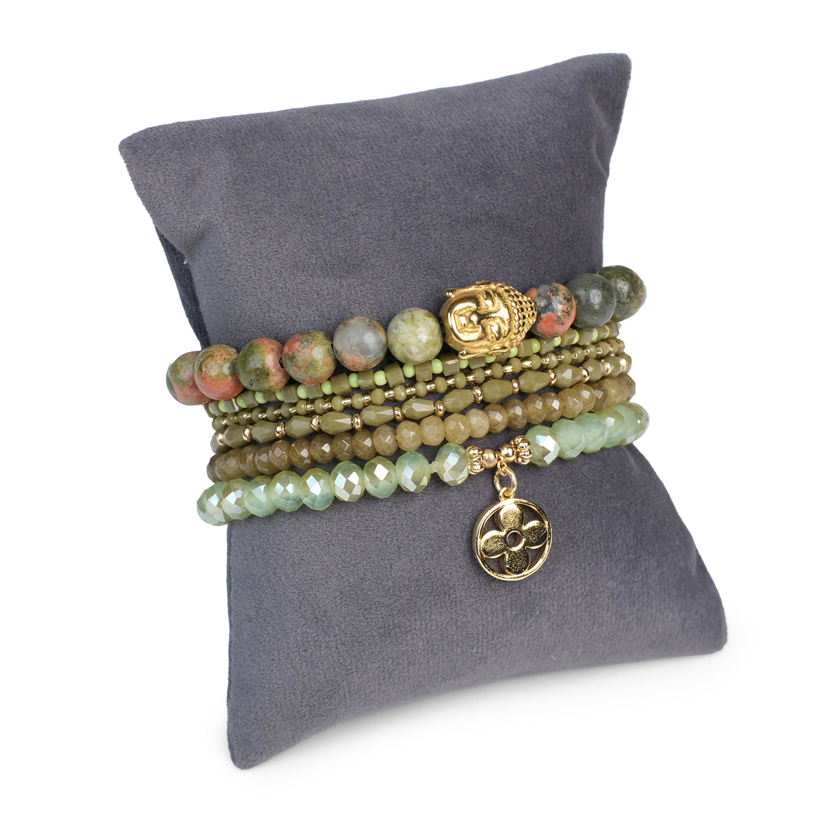 Unakite ( Set of 6 Bracelets )