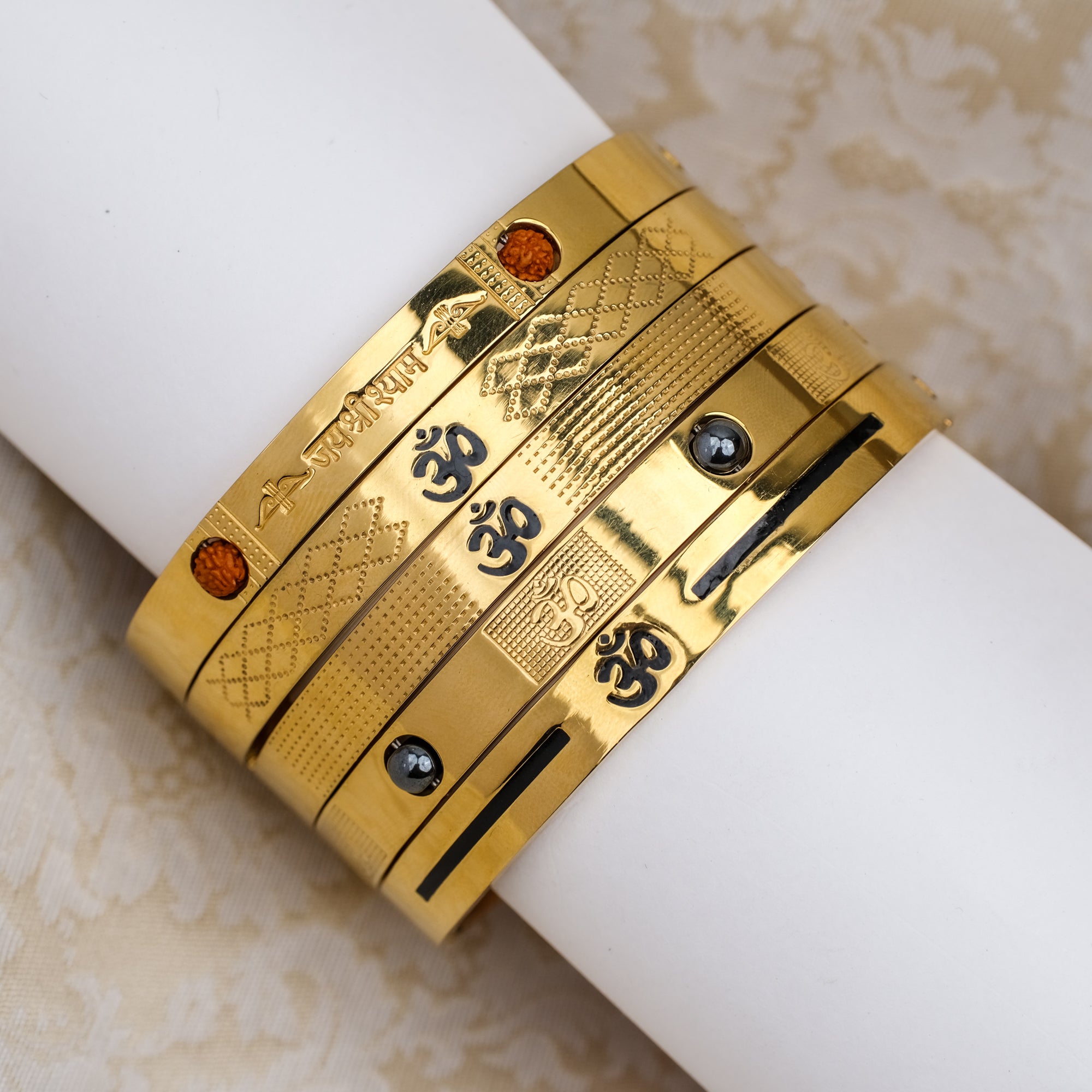 The Resilience Kada ( 18 K Gold Plated ) - Om 3