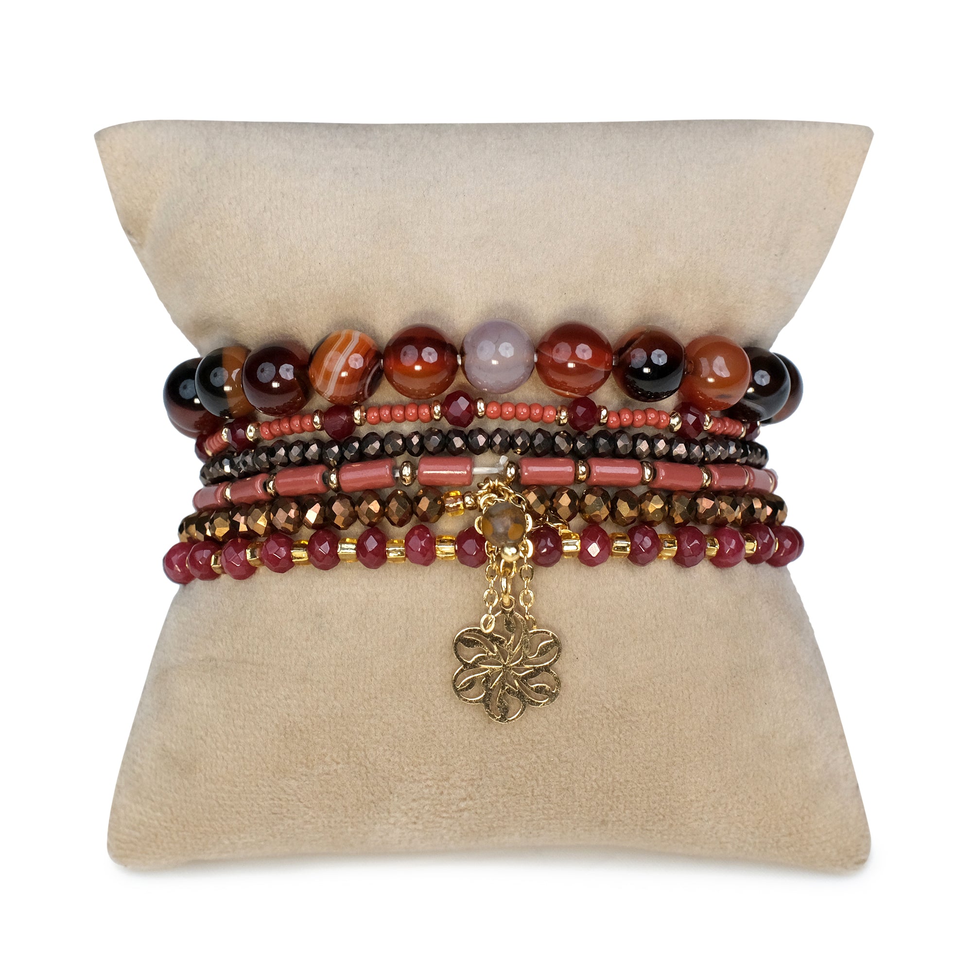 The Confidence Booster Stack - Red Carnelian ( Set of 6 Bracelets )