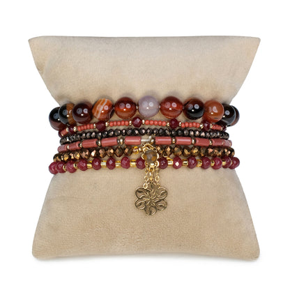 The Confidence Booster Stack - Red Carnelian ( Set of 6 Bracelets )