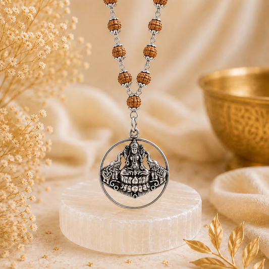Gaja Lakshmi Locket ( Silver Capped )