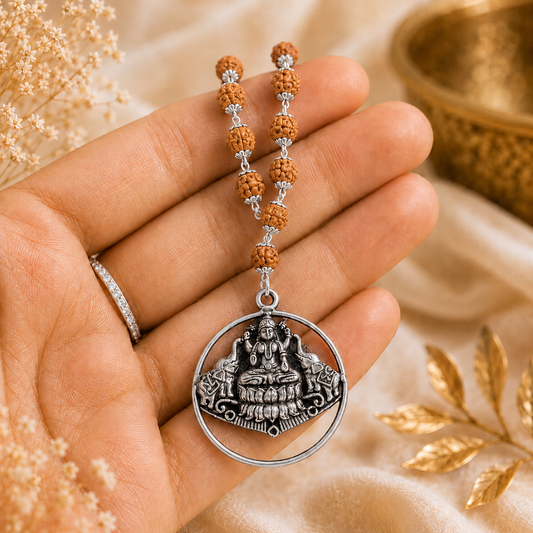 Gaja Lakshmi Locket ( Silver Capped )