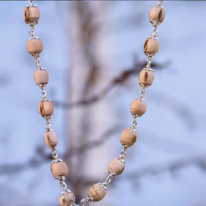 Natural Tulsi Mala In Pure Silver