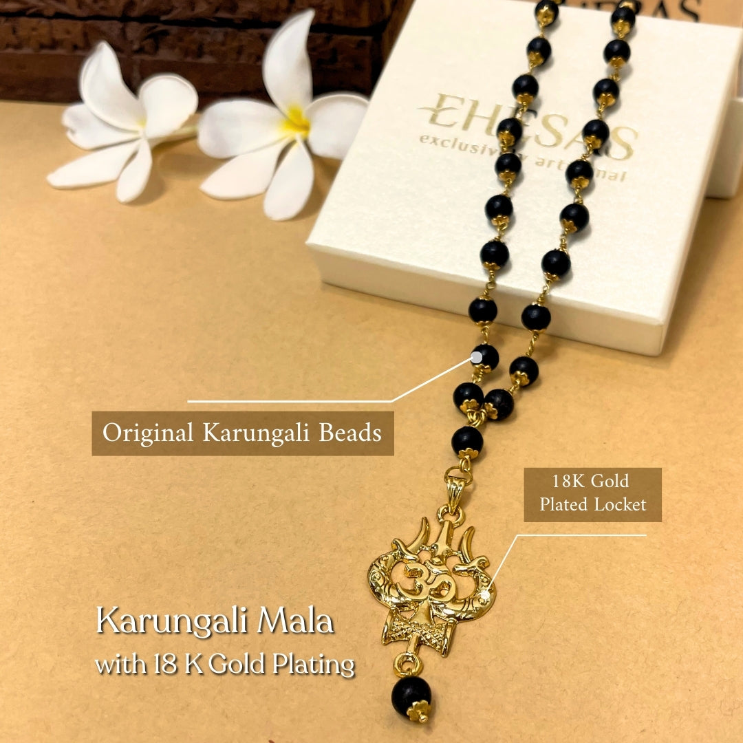 The Original Karungali Mala with 18 K Gold Plating