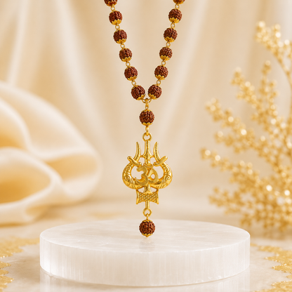 Mahakal Locket with Rudraksha Mala - (SALE - Buy 1 Get 1)