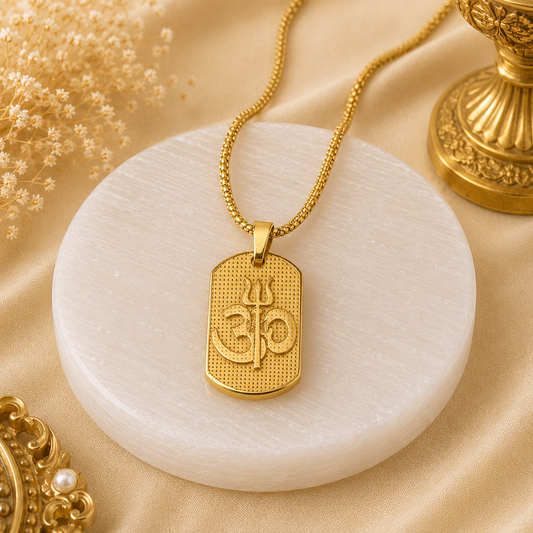 The Resilience Locket With Chain - Om Trishul