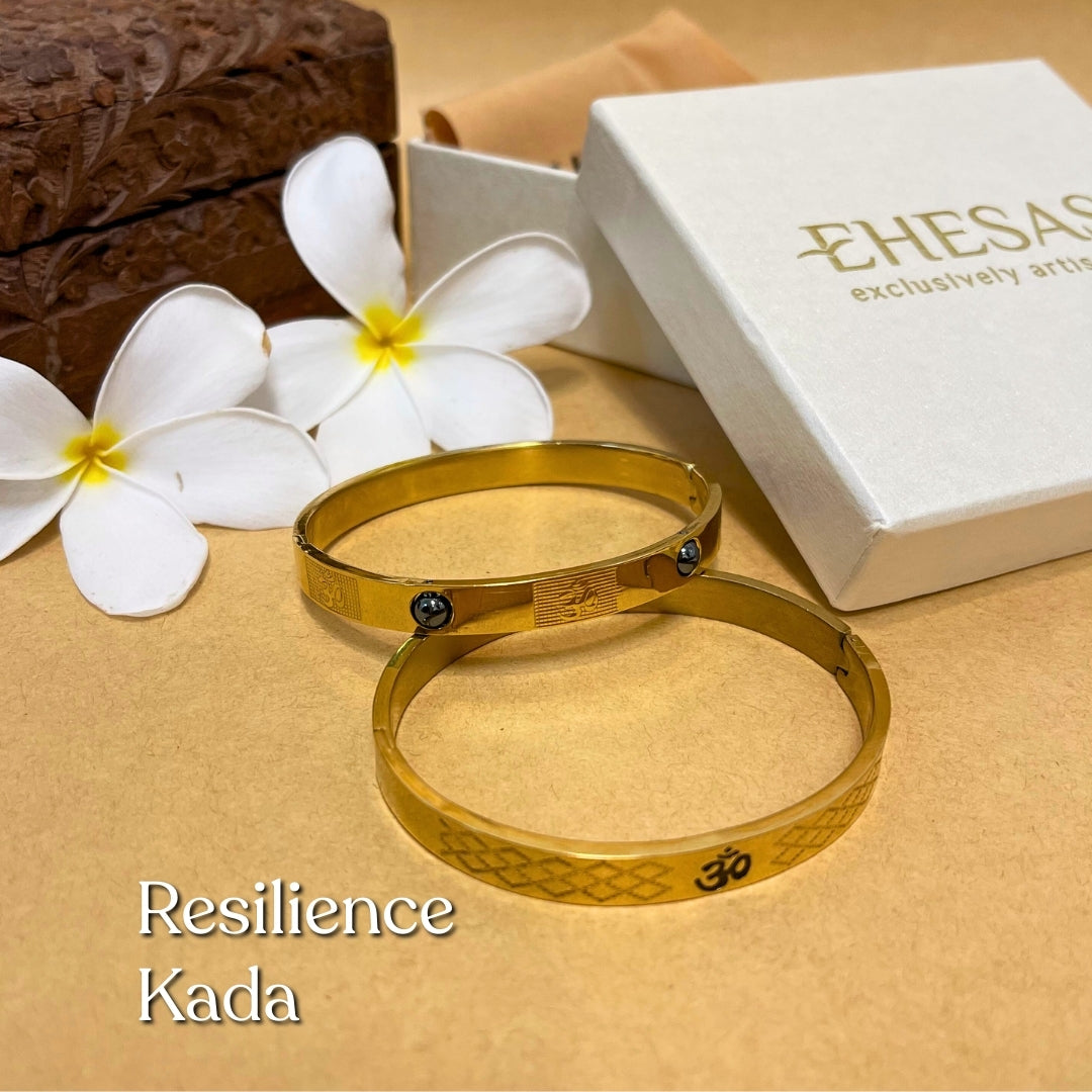 The Resilience Kada (18 K Gold Plated ) - Buy 1 Get 1 Free