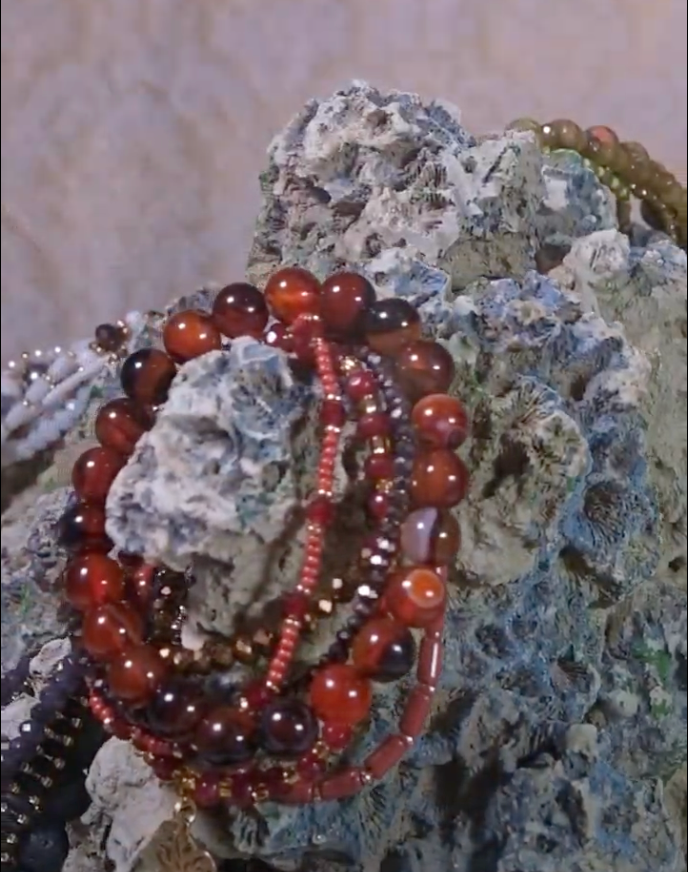 The Confidence Booster Stack - Red Carnelian ( Set of 6 Bracelets )