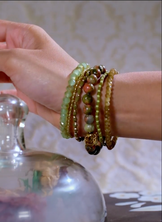 Unakite ( Set of 6 Bracelets )