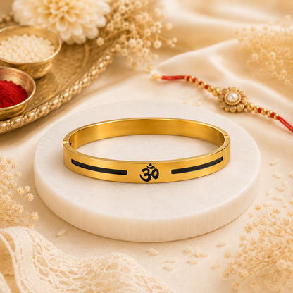 The Resilience Kada ( 18 K Gold Plated ) - Om 2
