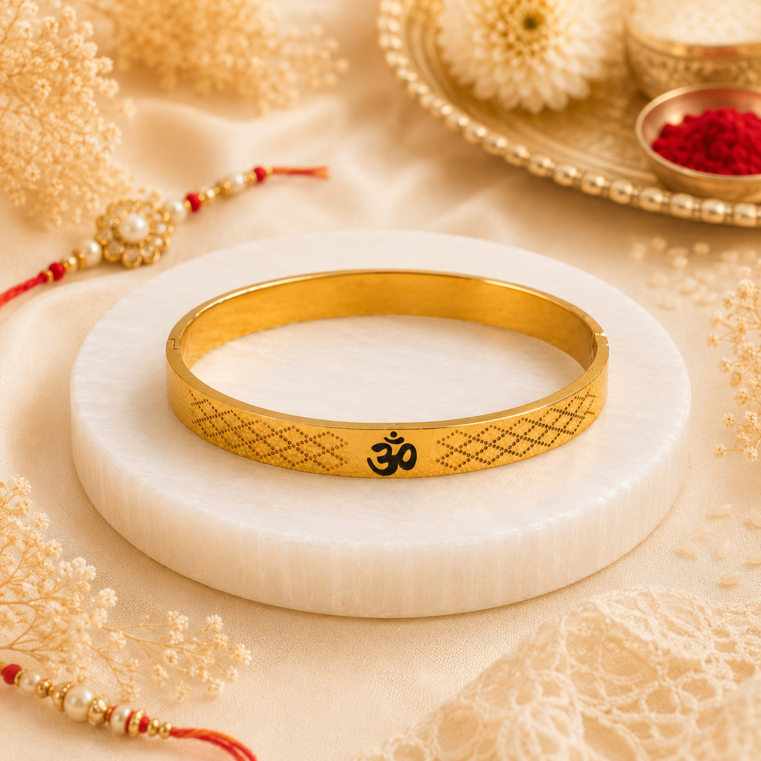 The Resilience Kada ( 18 K Gold Plated ) - Om 1