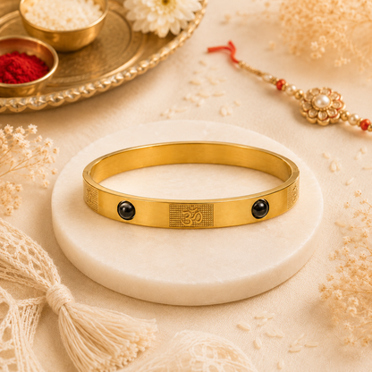 The Resilience Kada ( 18 K Gold Plated ) - Pyrite