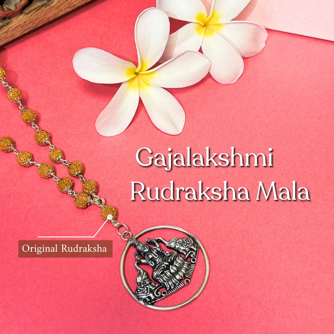 Gajalakshmi Rudraksha Mala - (BFCM SALE - Buy 1 Get 1)
