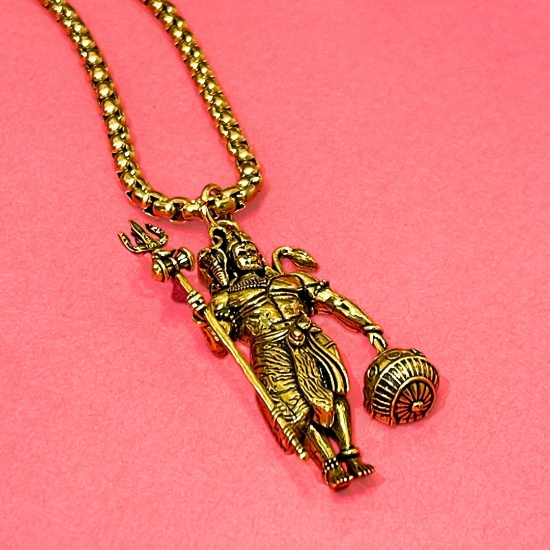 Rudra Hanuman Locket with Chain(Gold Plated) - (BFCM SALE - Buy 1 Get 1)