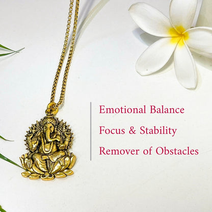 Ganesh Ji Locket with Chain (24K Gold Plated) - (Buy 1 Get 1)