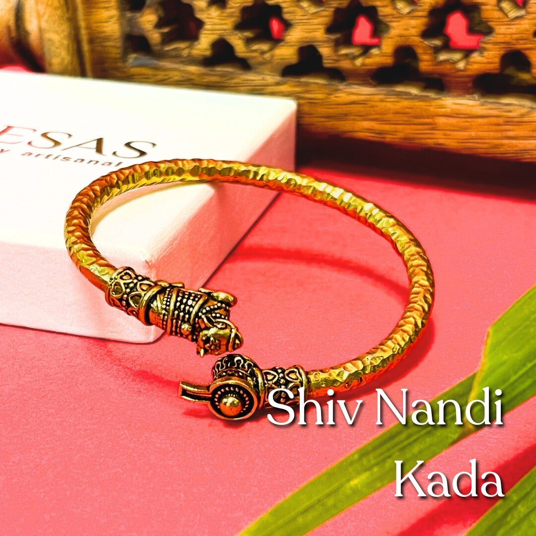 Shiv Nandi Kada (Remove all Obstacles) - Gold Plated  - (𝐁𝐮𝐲𝟏 𝐆𝐞𝐭𝟏 𝐅𝐫𝐞𝐞)