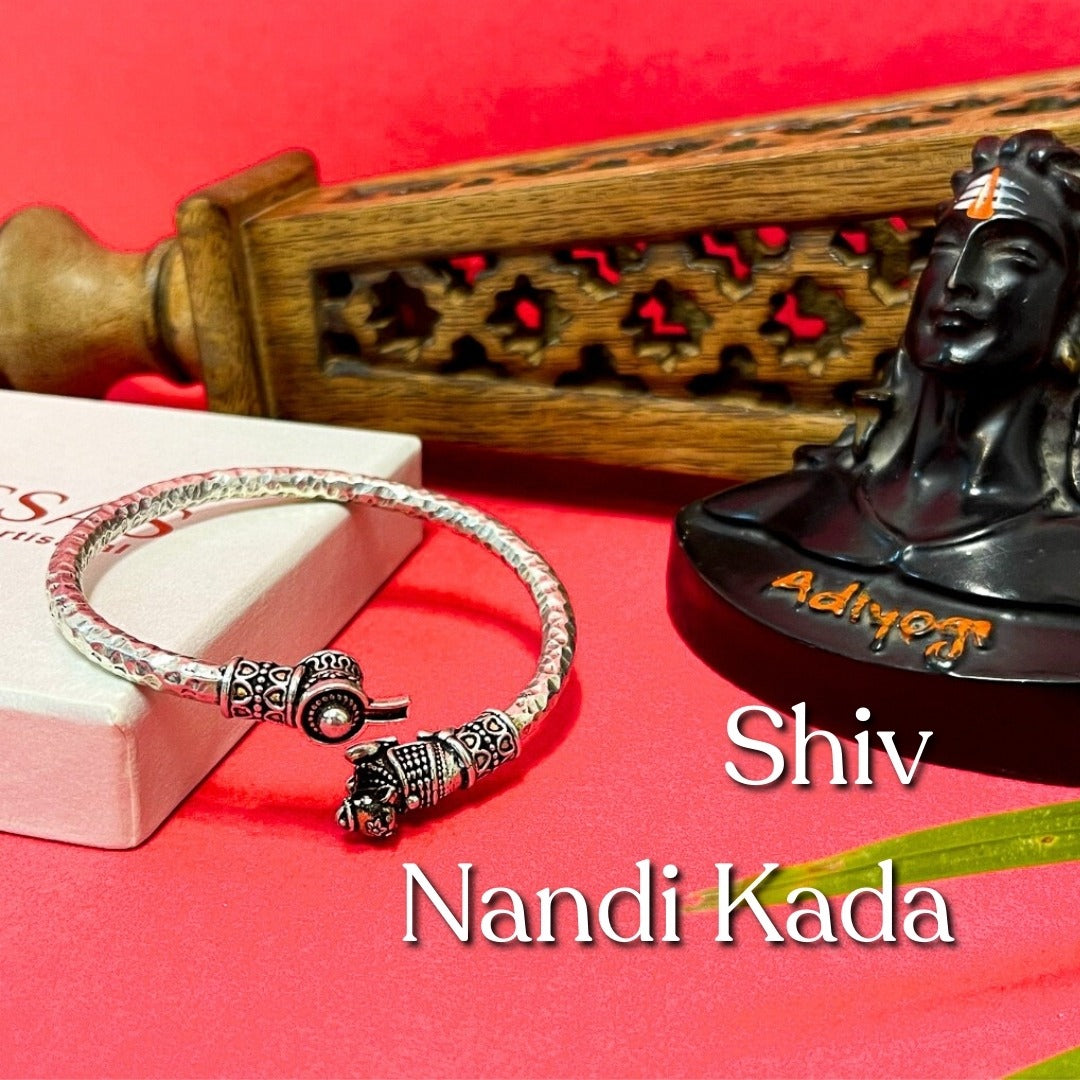 Shiv Nandi Kada (Remove all Obstacles) - Silver Plated - (𝐁𝐮𝐲𝟏 𝐆𝐞𝐭𝟏 𝐅𝐫𝐞𝐞)
