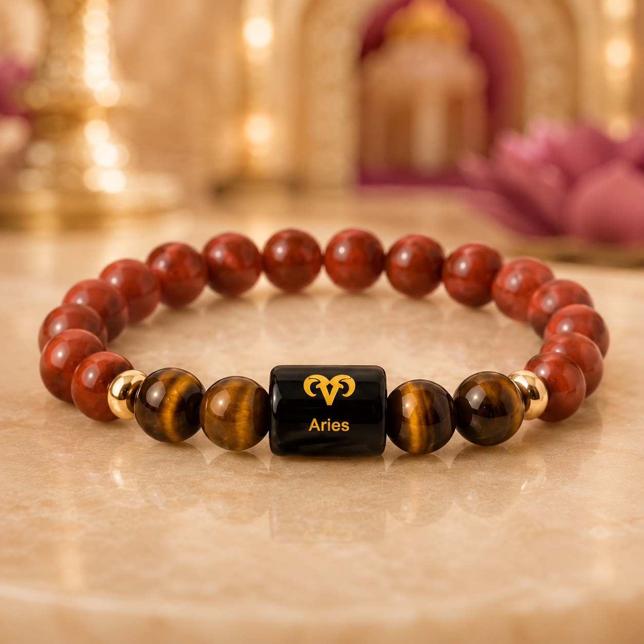 Aries Zodiac Bracelet with Selenite Plate