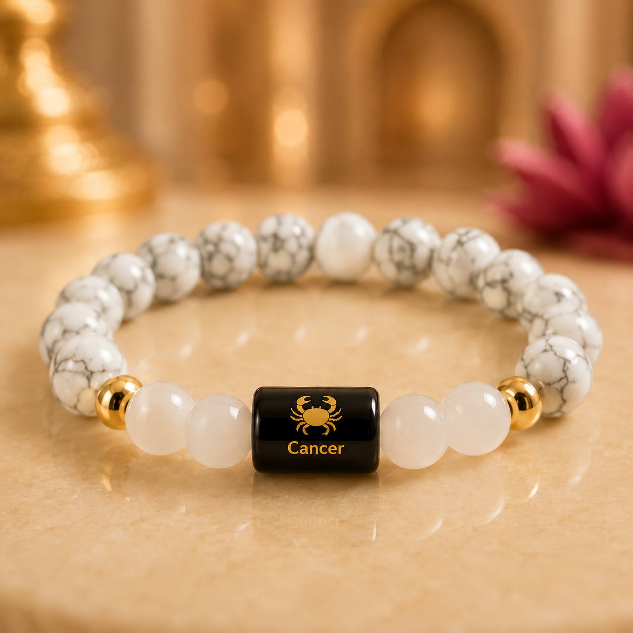 Cancer Zodiac Bracelet with Selenite Plate