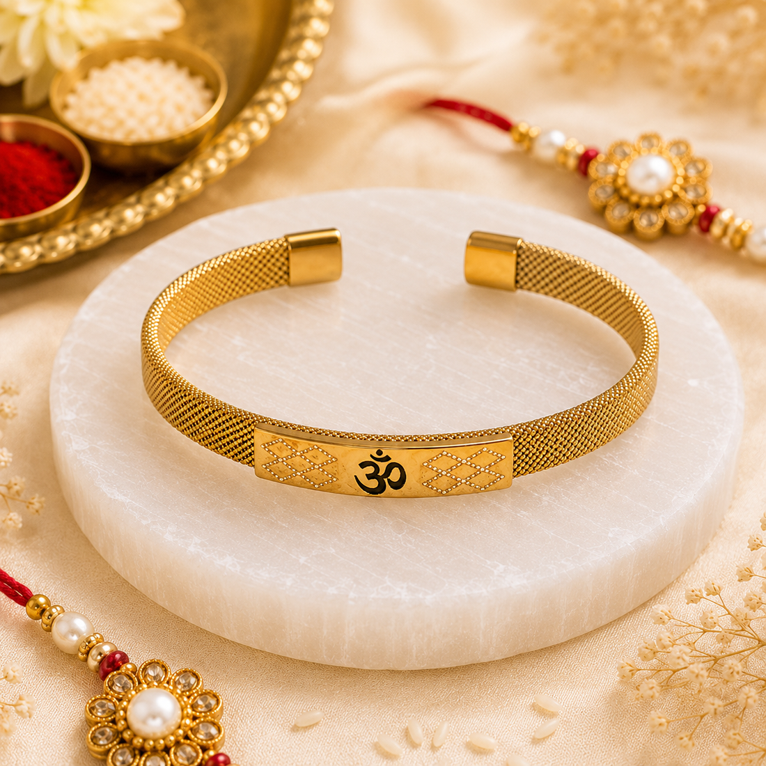 The Resilience Cuff 22k Gold Plated - Om 1