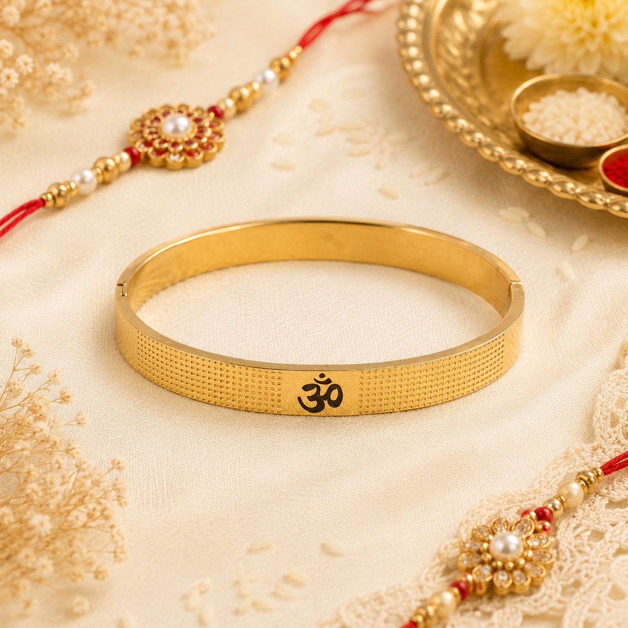 The Resilience Kada ( 18 K Gold Plated ) - Om 3