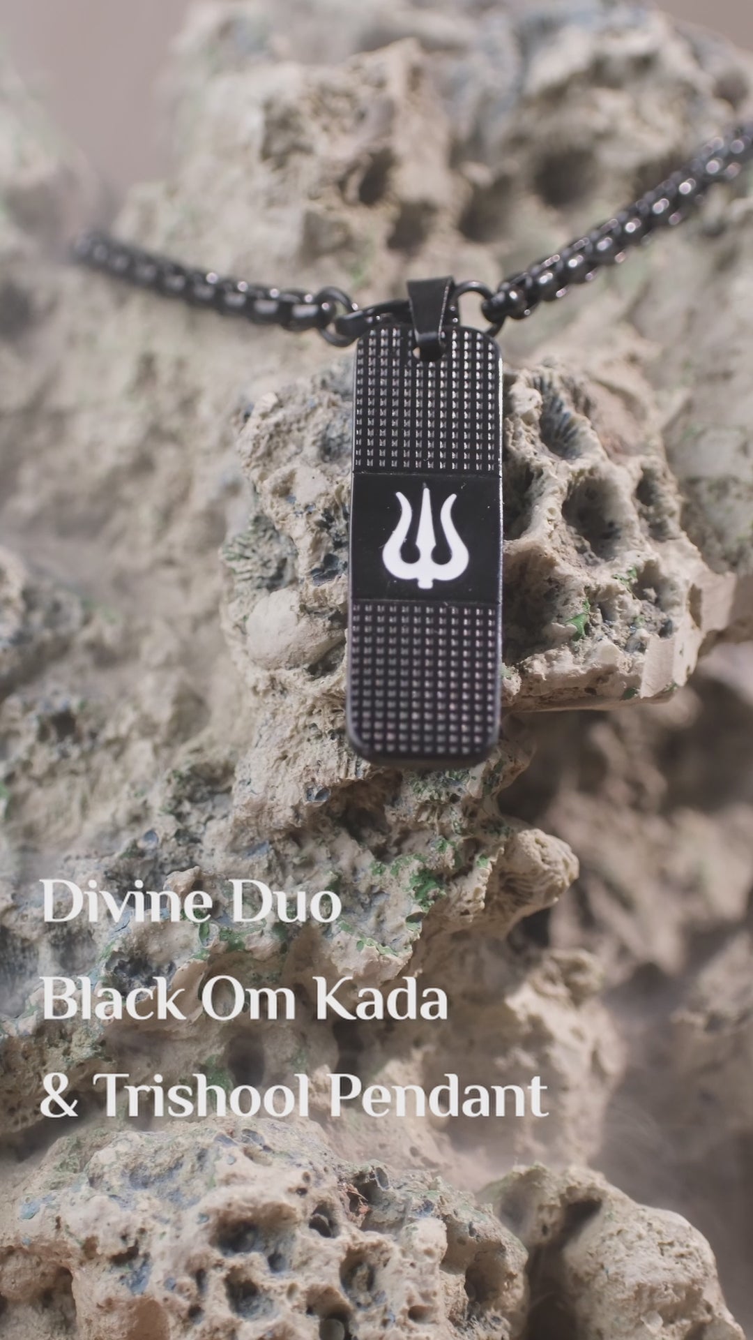 The Resilience Kada with Locket Combo - Black Titanium