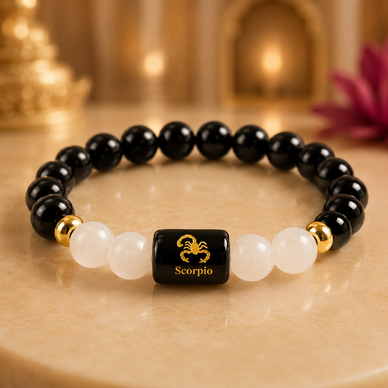 Scorpio Zodiac Bracelet with Selenite Plate
