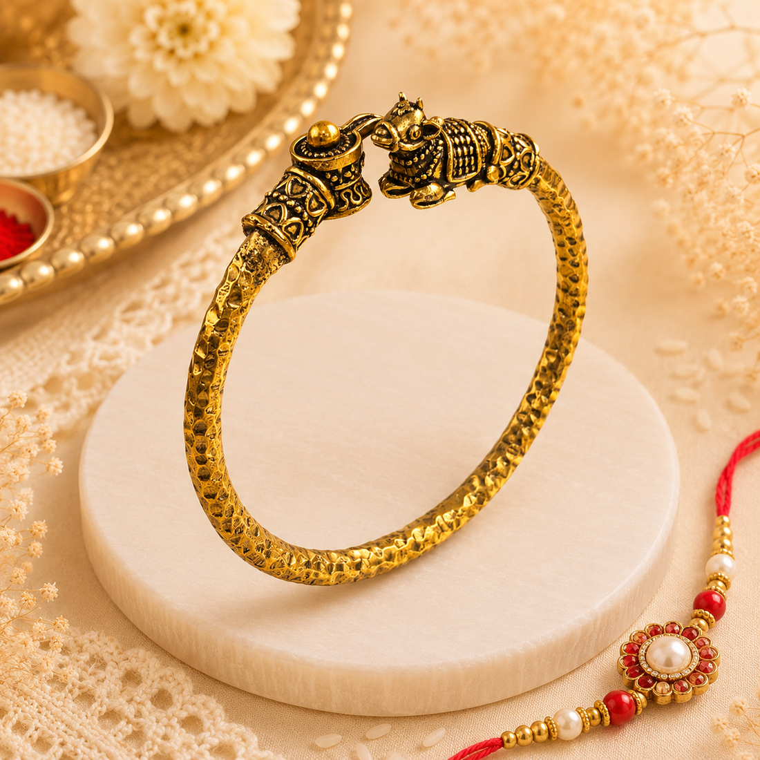 Shiv Nandi Kada  - Gold Plated  - (𝐁𝐮𝐲𝟏 𝐆𝐞𝐭𝟏 𝐅𝐫𝐞𝐞)