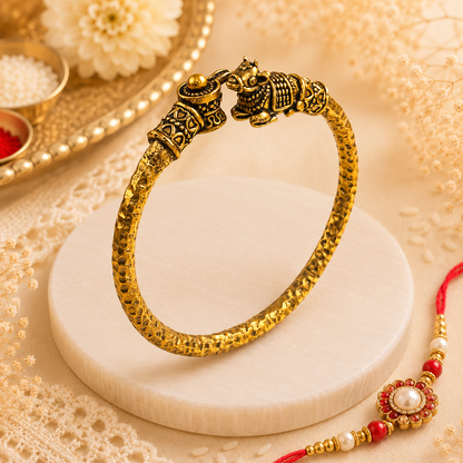Shiv Nandi Kada  - Gold Plated  - (𝐁𝐮𝐲𝟏 𝐆𝐞𝐭𝟏 𝐅𝐫𝐞𝐞)