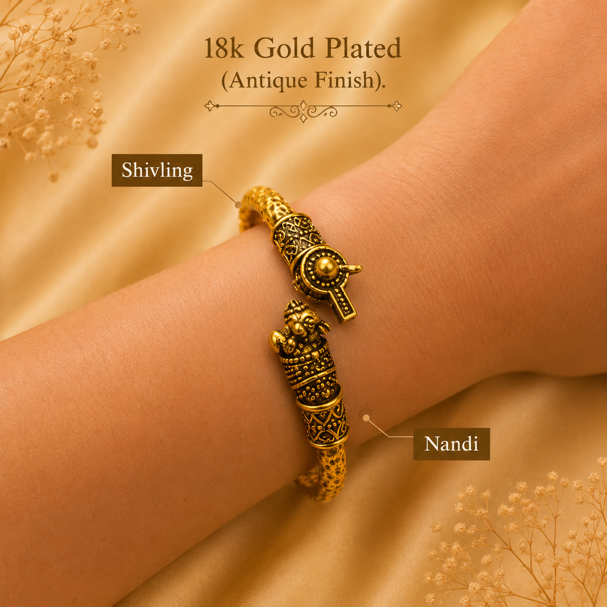 Shiv Nandi Kada  - Gold Plated