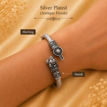 Shiv Nandi Kada (Remove all Obstacles) - Silver Plated - (𝐁𝐮𝐲𝟏 𝐆𝐞𝐭𝟏 𝐅𝐫𝐞𝐞)