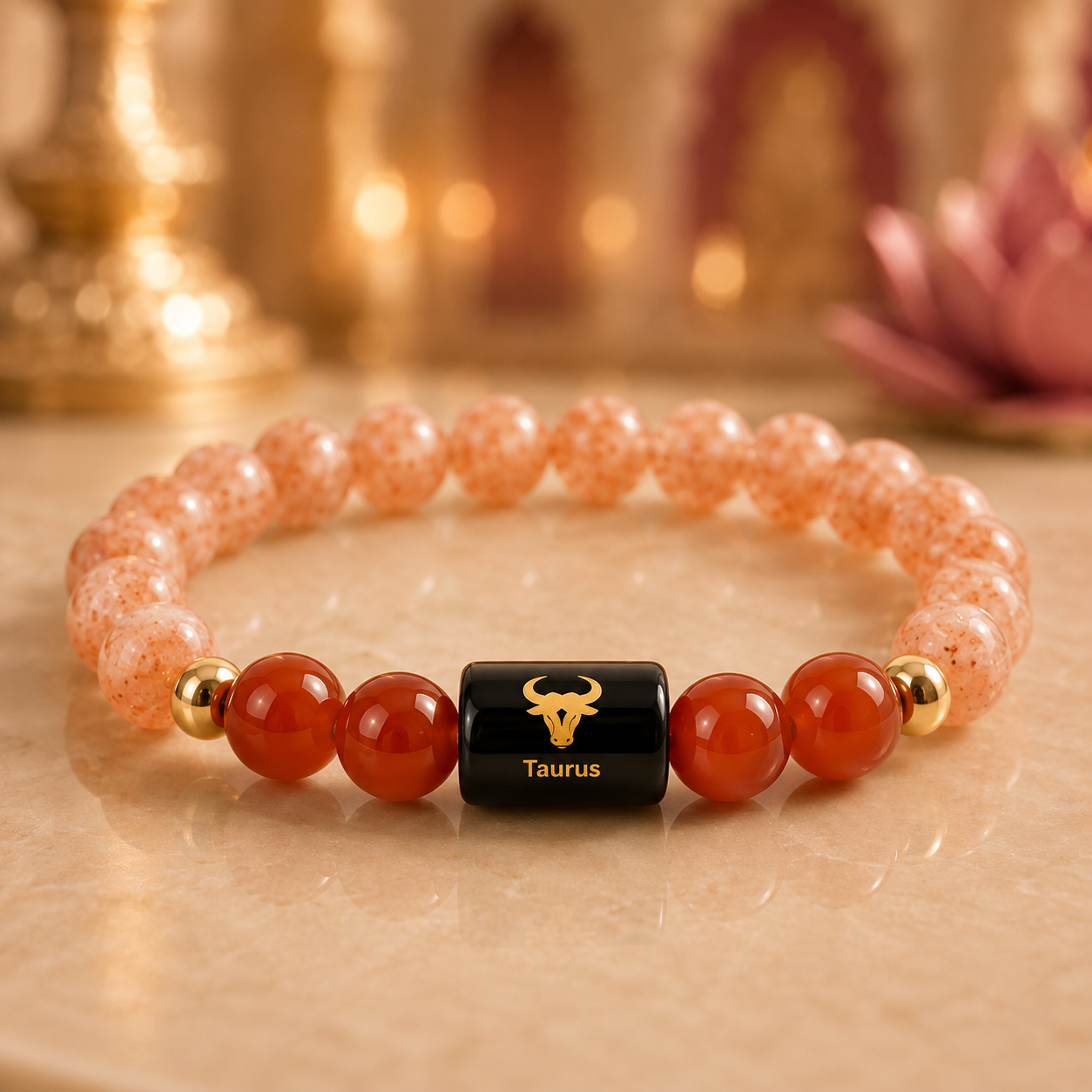 Taurus Zodiac Bracelet with Selenite Plate