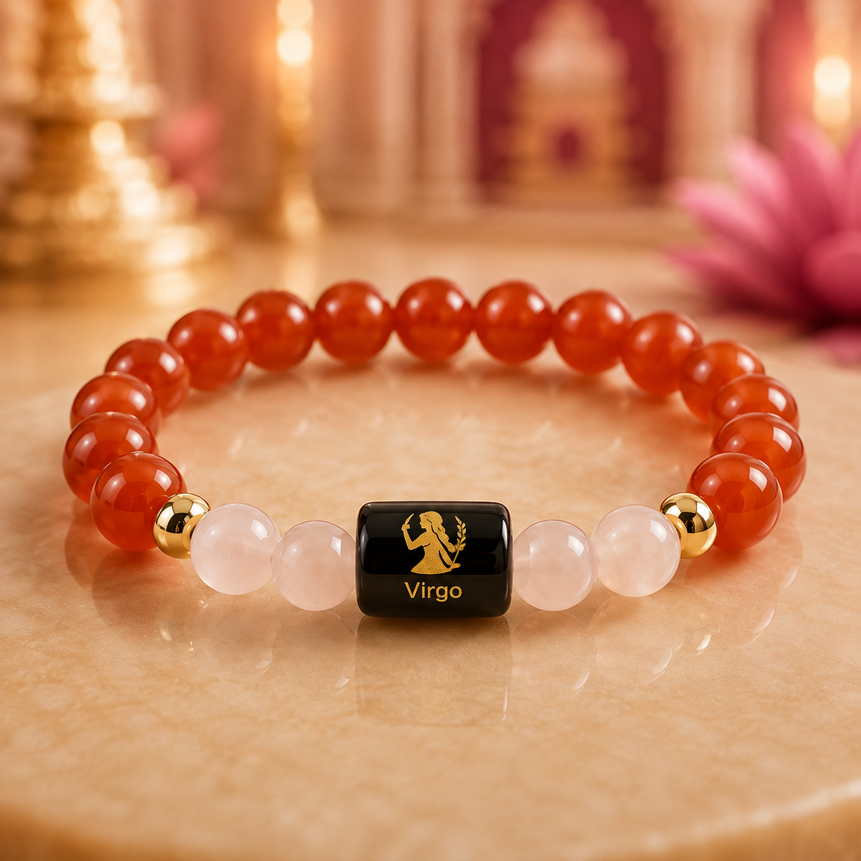 Virgo Zodiac Bracelet with Selenite Plate
