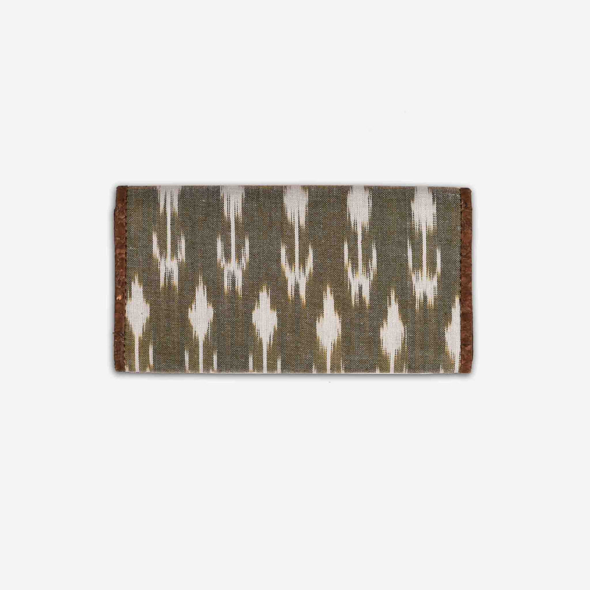Green Ikat Print Cork Wallet
