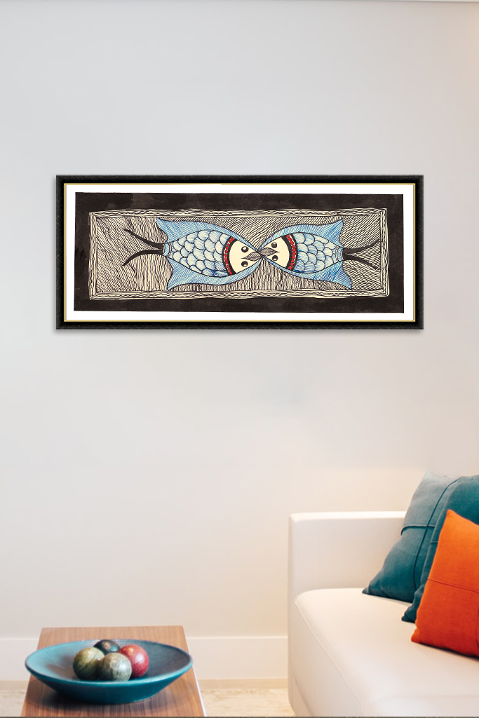 Two Fish Madhubani Painting