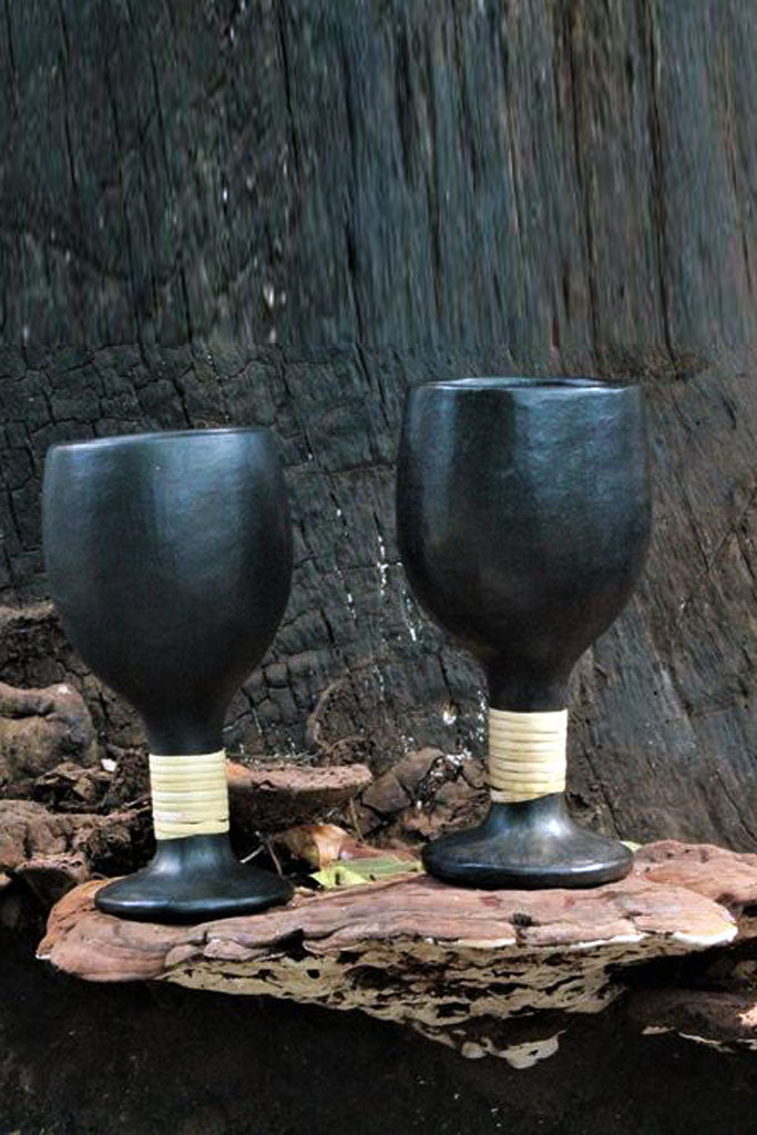 Set of 2 Wine Goblets ( Blackstone - Manipur )